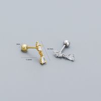 1 Pair Simple Style Water Droplets Sterling Silver Plating Inlay Zircon Ear Studs main image 6