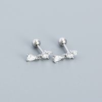 1 Pair Simple Style Water Droplets Sterling Silver Plating Inlay Zircon Ear Studs sku image 2