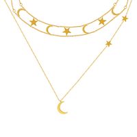 1 Piece Fashion Star Moon Titanium Steel Plating Necklace main image 5
