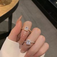 1 Piece Simple Style Square Alloy Inlay Rhinestones Women's Rings main image 1
