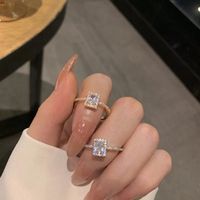 1 Piece Simple Style Square Alloy Inlay Rhinestones Women's Rings main image 6