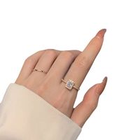 1 Piece Simple Style Square Alloy Inlay Rhinestones Women's Rings main image 5