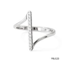 Retro Solid Color Stainless Steel None Inlaid Zircon Wave Ring sku image 3