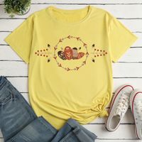 Casual Colorful Egg Polyester Round Neck Short Sleeve Regular Sleeve Printing T-shirt main image 3