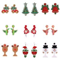 1 Pair Cute Fashion Christmas Tree Elk Plastic Handmade Christmas Women's Drop Earrings main image 1