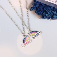 1 Pair Sweet Rainbow Heart Shape Alloy Plating Unisex Pendant Necklace main image 3