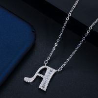 1 Piece Elegant Letter Copper Inlay Zircon Necklace sku image 1