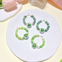 1 Pair Fashion Round Soft Clay Patchwork St. Patrick Women's Earrings main image 3