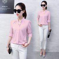 Women's Blouse Long Sleeve Blouses Patchwork Fashion Solid Color main image 2