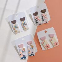 1 Pair Simple Style Flower Soft Clay Patchwork Women's Ear Studs main image 1