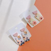 1 Pair Simple Style Flower Soft Clay Patchwork Women's Ear Studs main image 4