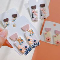 1 Pair Simple Style Flower Soft Clay Patchwork Women's Ear Studs main image 5