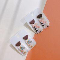 1 Pair Simple Style Flower Soft Clay Patchwork Women's Ear Studs main image 6