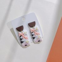 1 Pair Simple Style Flower Soft Clay Patchwork Women's Ear Studs sku image 1
