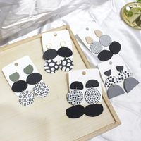 1 Pair Fashion Round Soft Clay Patchwork Women's Drop Earrings main image 4