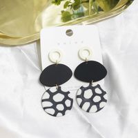 1 Pair Fashion Round Soft Clay Patchwork Women's Drop Earrings sku image 2