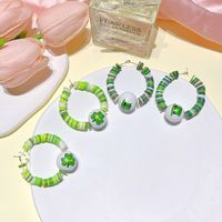 1 Pair Fashion Round Soft Clay Patchwork St. Patrick Women's Earrings main image 6