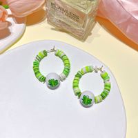 1 Pair Fashion Round Soft Clay Patchwork St. Patrick Women's Earrings sku image 2