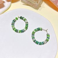 1 Pair Fashion Round Soft Clay Patchwork St. Patrick Women's Earrings sku image 3