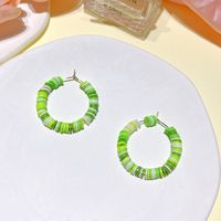 1 Pair Fashion Round Soft Clay Patchwork St. Patrick Women's Earrings sku image 4