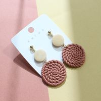 1 Pair Retro Square Patchwork Soft Clay Earrings sku image 5