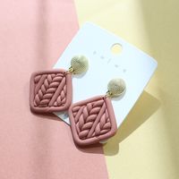 1 Pair Retro Square Patchwork Soft Clay Earrings sku image 2
