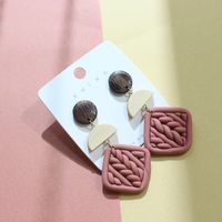 1 Pair Retro Square Patchwork Soft Clay Earrings sku image 4