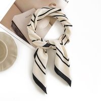 Women's Retro Stripe Polyester Silk Scarves sku image 1