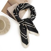 Women's Retro Stripe Polyester Silk Scarves sku image 2