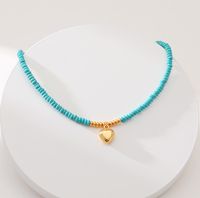 1 Piece Ethnic Style Heart Shape Turquoise Copper Plating Necklace main image 4