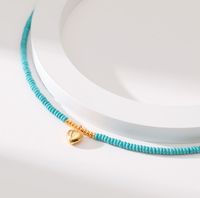 1 Stück Ethnischer Stil Herzform Türkis Kupfer Überzug Halskette main image 3