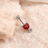 Fashion Heart Shape Stainless Steel Diamond Belly Ring main image 6