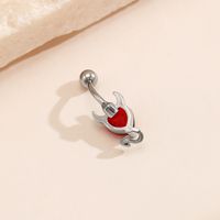 Fashion Heart Shape Stainless Steel Diamond Belly Ring main image 5