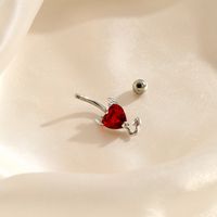 Fashion Heart Shape Stainless Steel Diamond Belly Ring main image 4