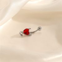 Fashion Heart Shape Stainless Steel Diamond Belly Ring main image 3