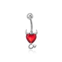 Fashion Heart Shape Stainless Steel Diamond Belly Ring main image 2
