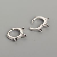 1 Pair Simple Style Solid Color Sterling Silver Inlay Rhinestones Earrings sku image 1