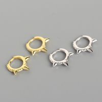 1 Pair Simple Style Solid Color Sterling Silver Inlay Rhinestones Earrings main image 1