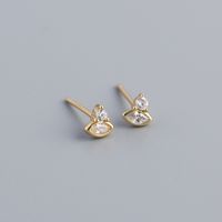 1 Pair Fashion Eye Sterling Silver Inlay Zircon Ear Studs sku image 2