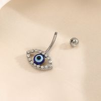 Simple Style Devil's Eye Stainless Steel Inlay Zircon Belly Ring main image 5