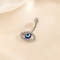 Simple Style Devil's Eye Stainless Steel Inlay Zircon Belly Ring main image 1