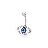 Simple Style Devil's Eye Stainless Steel Inlay Zircon Belly Ring main image 4