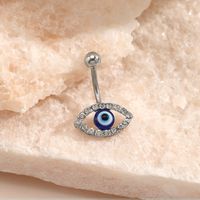 Simple Style Devil's Eye Stainless Steel Inlay Zircon Belly Ring main image 2