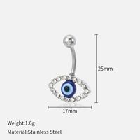 Simple Style Devil's Eye Stainless Steel Inlay Zircon Belly Ring sku image 1