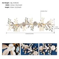 Simple Style Leaf Alloy Knitting Inlay Zircon Insert Comb 1 Piece sku image 1
