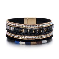 1 Piece Ethnic Style Geometric Pu Leather Gravel Women's Bangle sku image 5