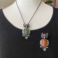 1 Piece Simple Style Owl Gem Plating Natural Stone Necklace main image 3