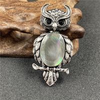 1 Piece Simple Style Owl Gem Plating Natural Stone Necklace sku image 4