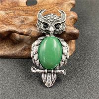 1 Piece Simple Style Owl Gem Plating Natural Stone Necklace sku image 6