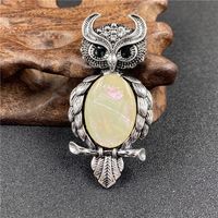 1 Piece Simple Style Owl Gem Plating Natural Stone Necklace sku image 9